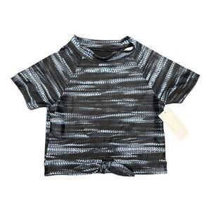Z by Zella Girls Blue Black Tie Front Swim Top 10